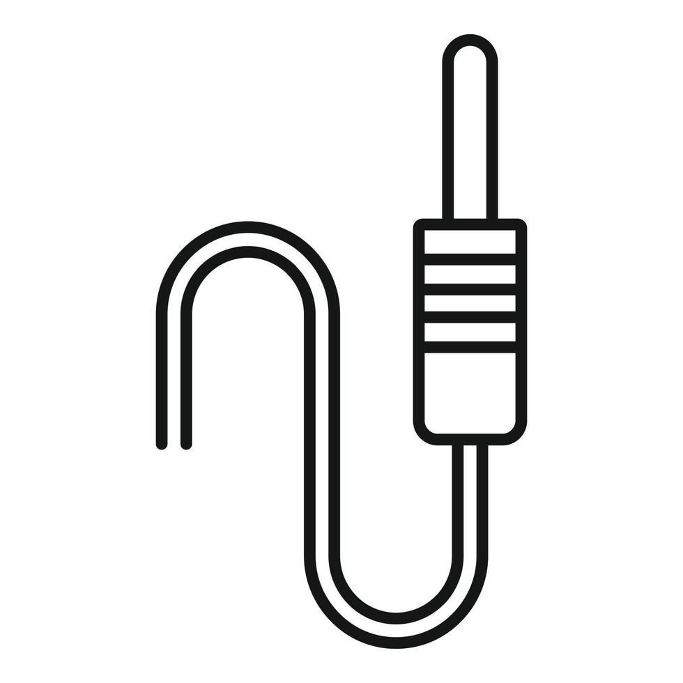 Headphones plug icon, outline style vector