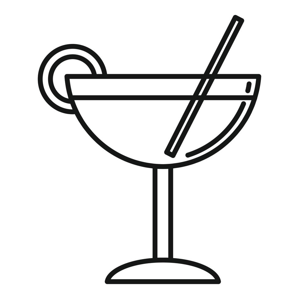 Cocktail icon, outline style vector