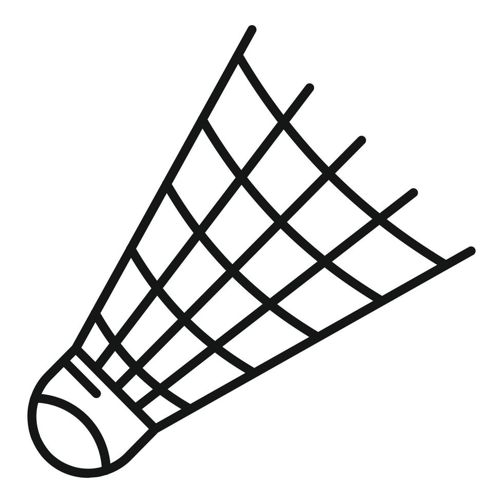 Shuttlecock icon, outline style vector