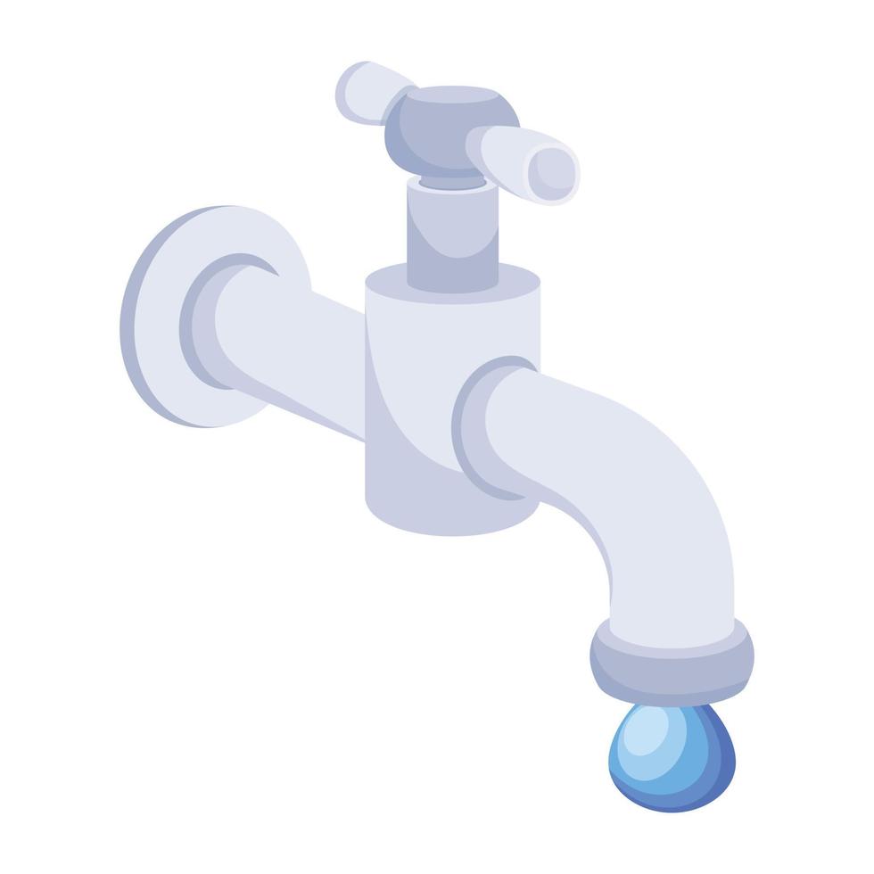 Get a 2d icon of water tap vector