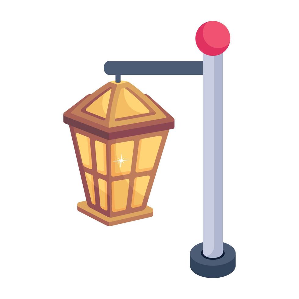 A colourful 2d icon of street light vector