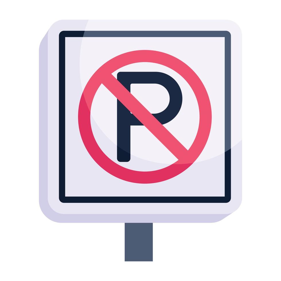 Trendy 2d icon of no parking vector