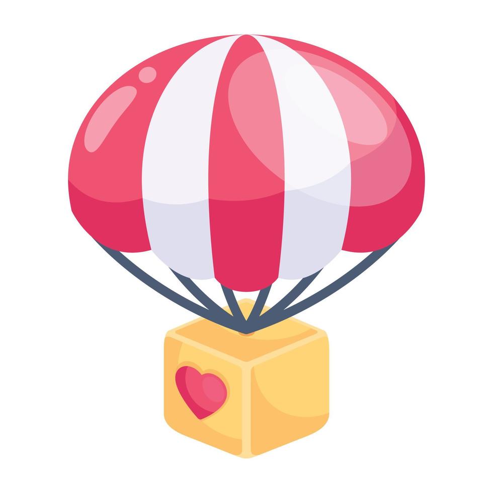 A modern 2d icon of parachute vector