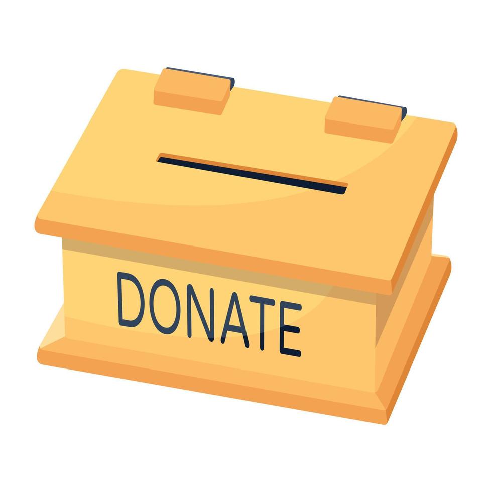 Ready to use 2d icon of charity box vector