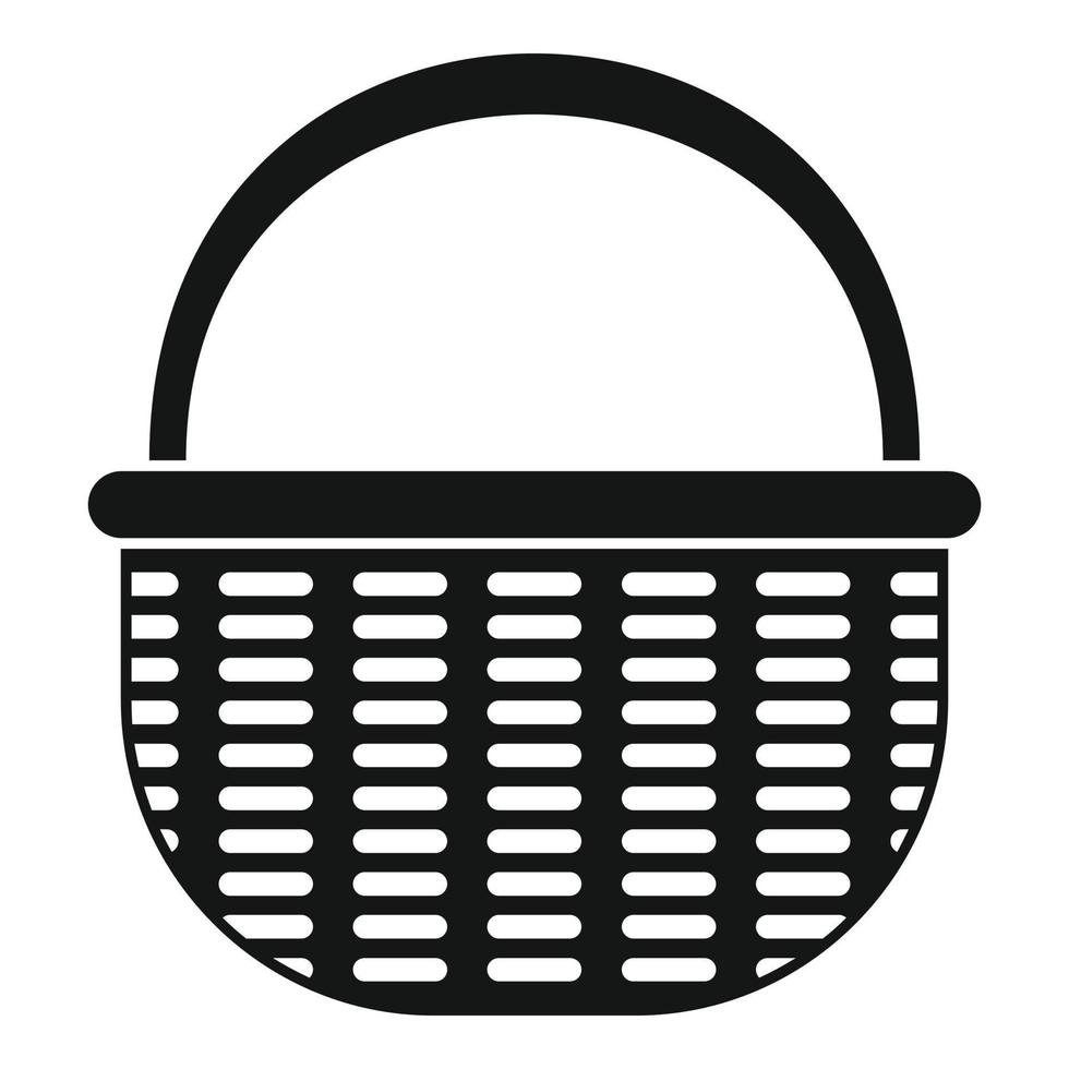 Bamboo wicker icon, simple style vector