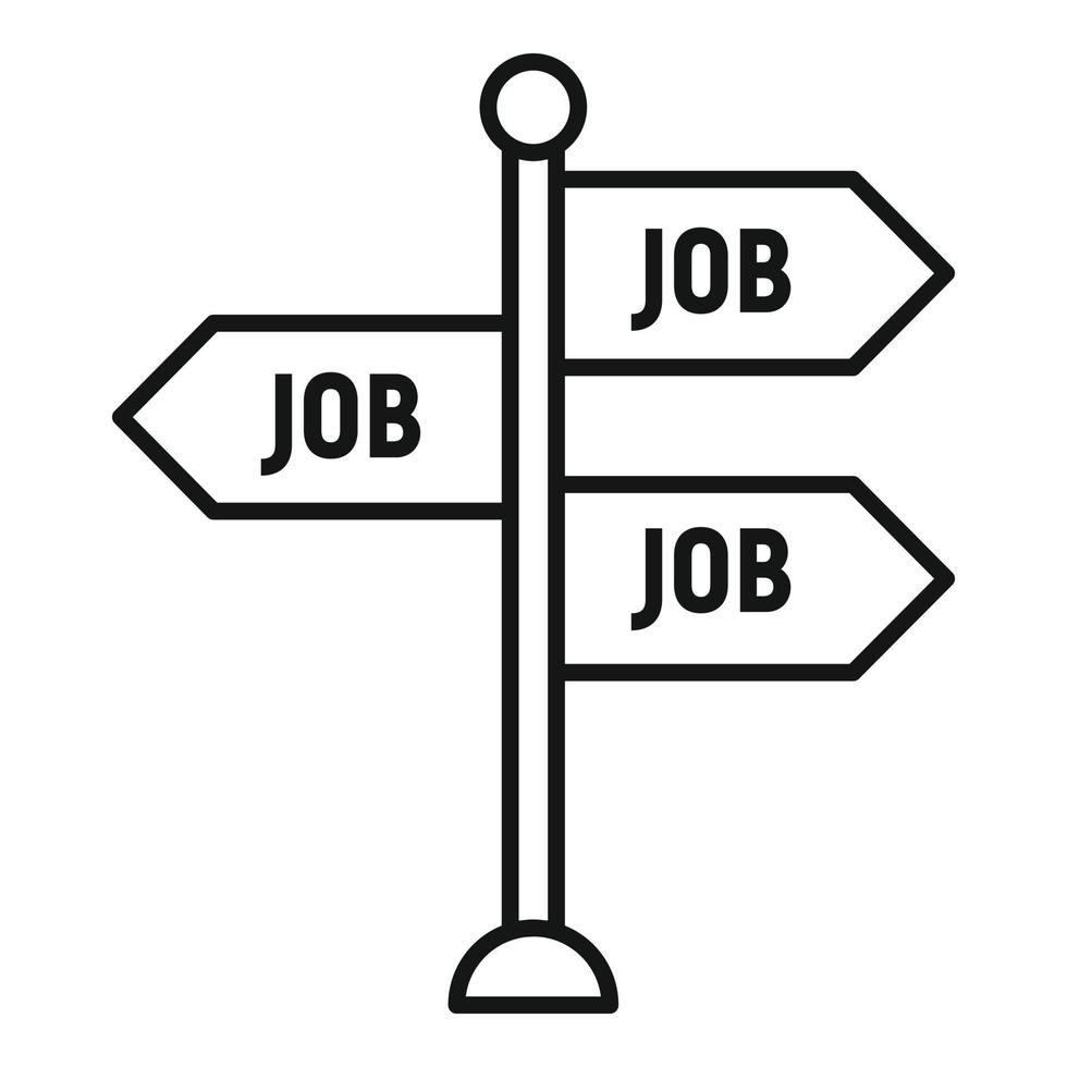 Job direction pillar icon, outline style vector