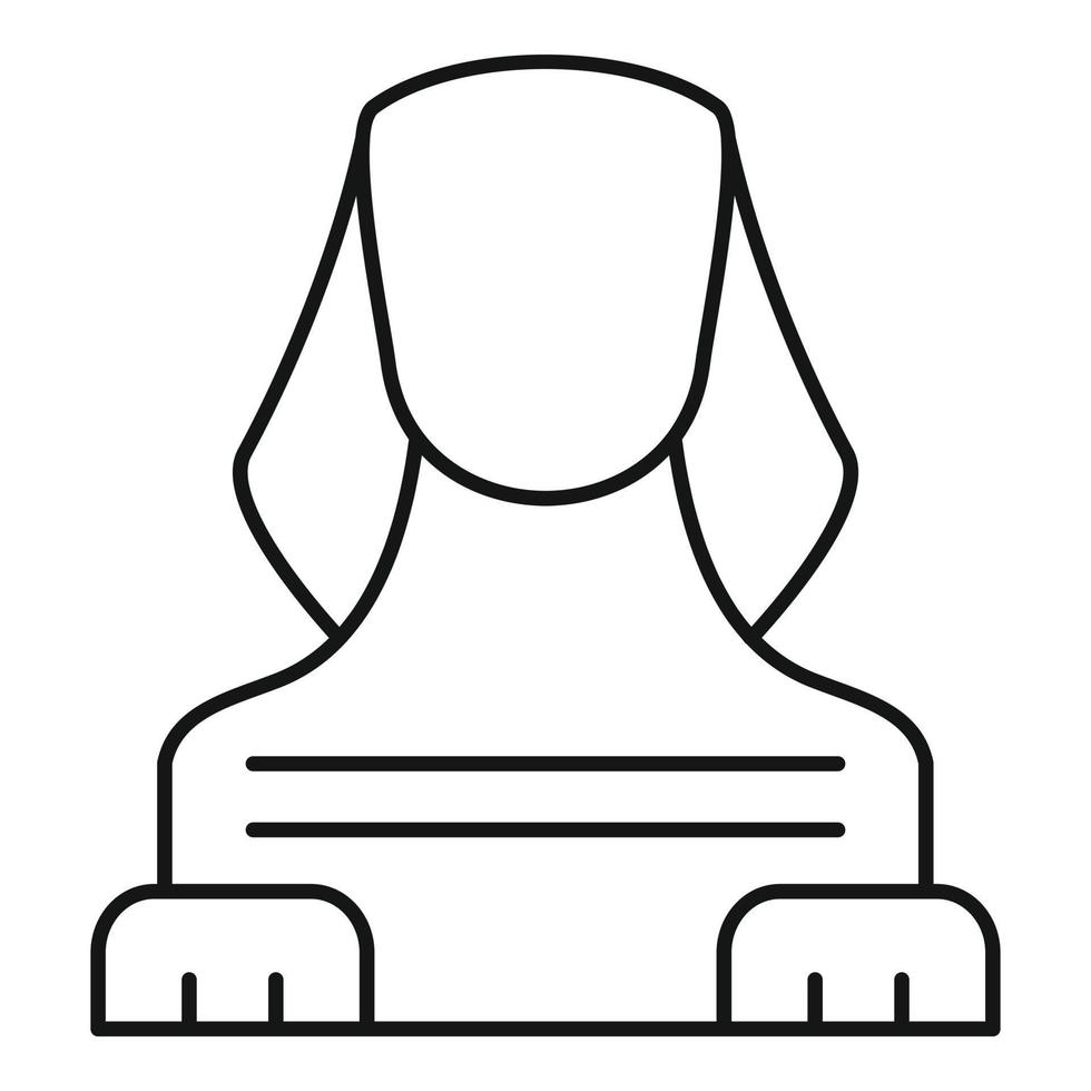 Sphinx icon, outline style vector