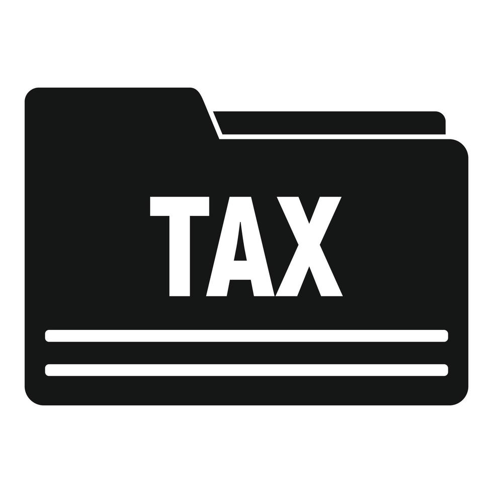 Tax folder icon, simple style vector