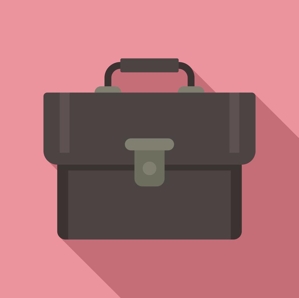 Leather bag icon, flat style vector