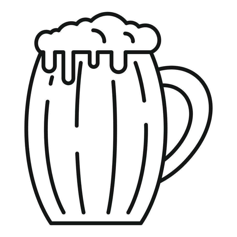 icono de bebida kvass, estilo de contorno vector