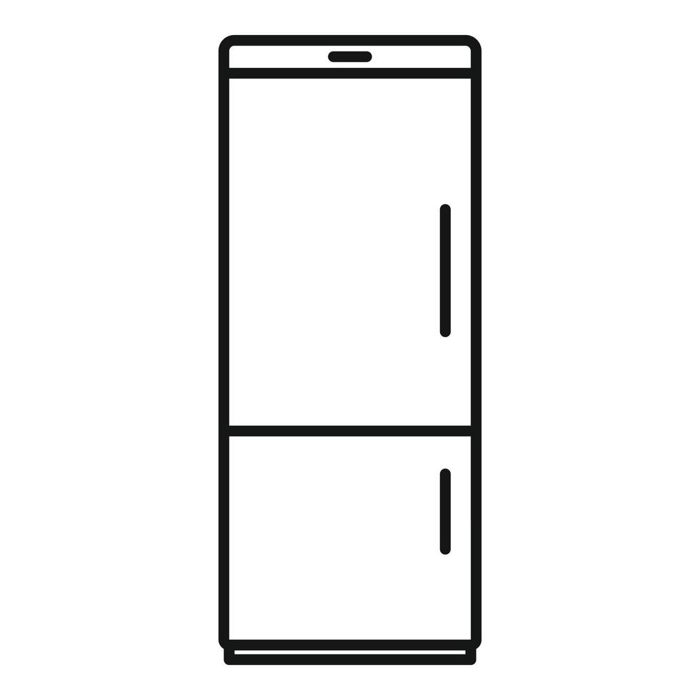 Fridge icon, outline style vector