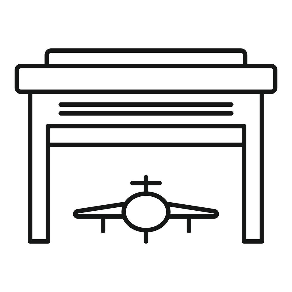 icono de cobertizo de hangar, estilo de esquema vector