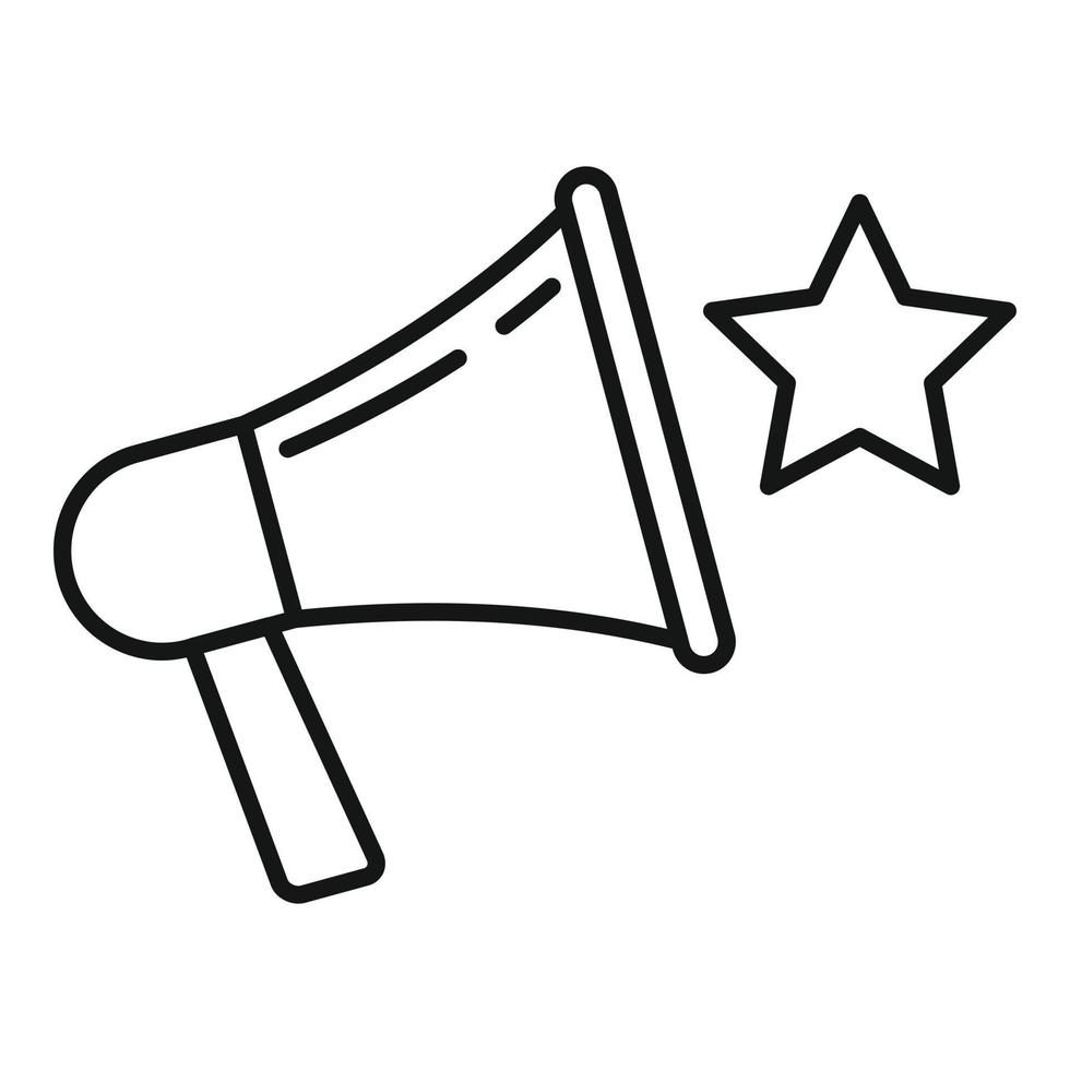 Celebrity megaphone icon, outline style vector