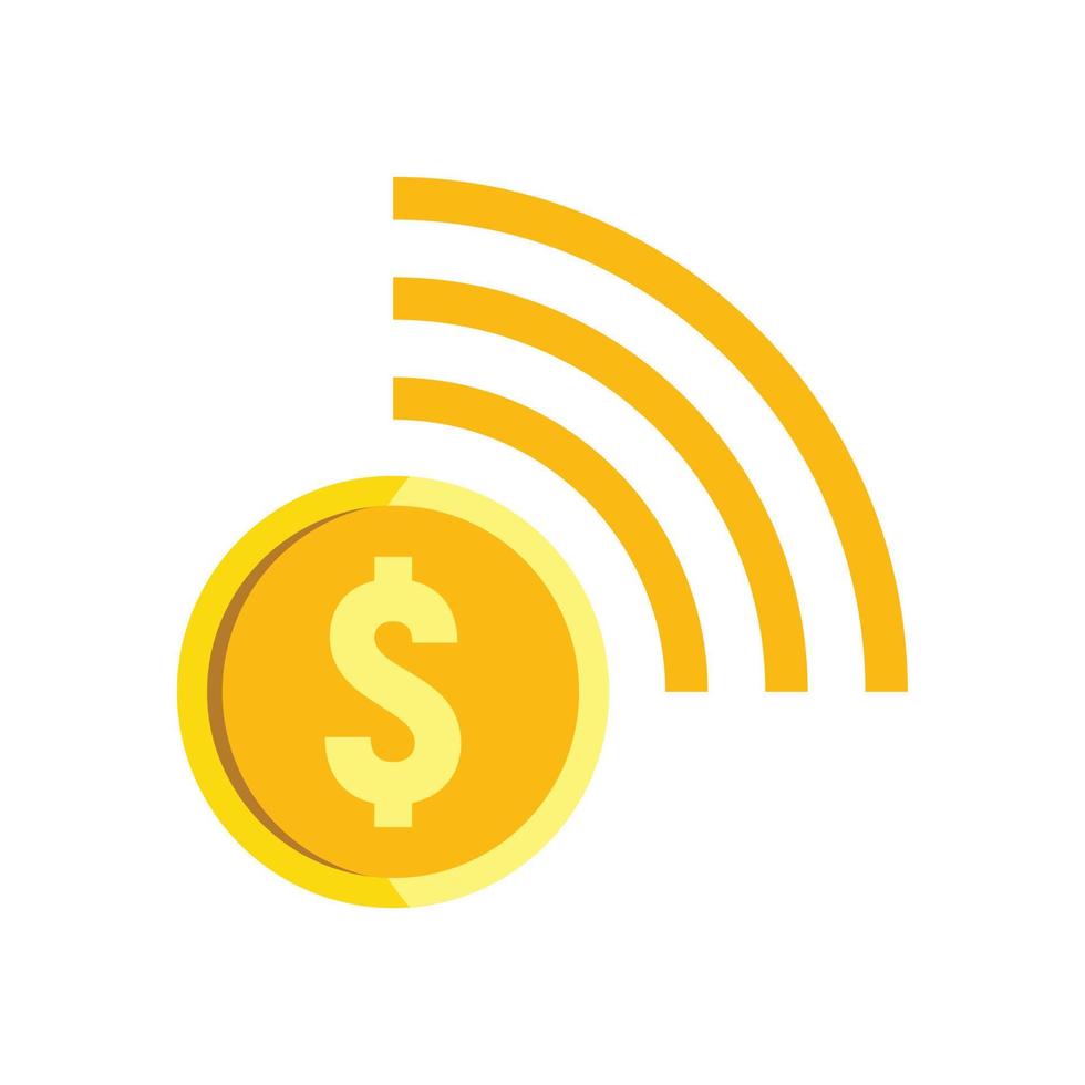 Contactless payment icon, flat style vector
