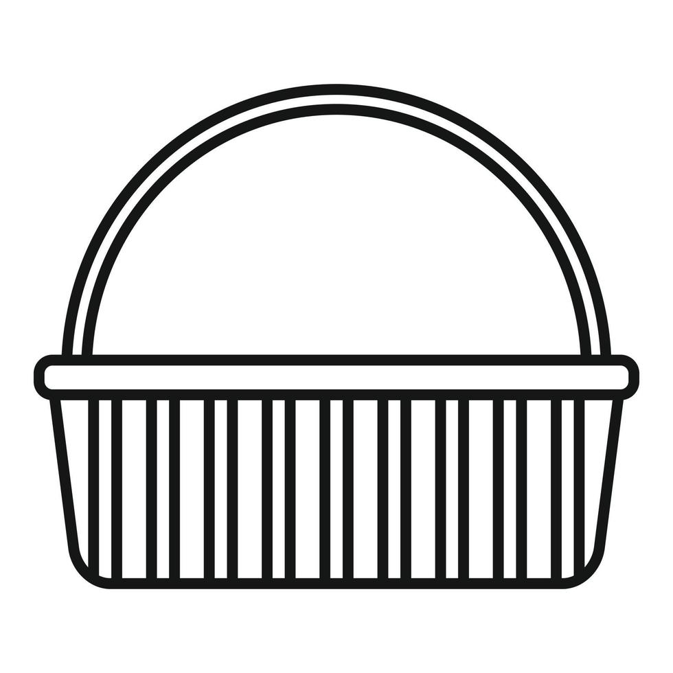 Wicker straw icon, outline style vector
