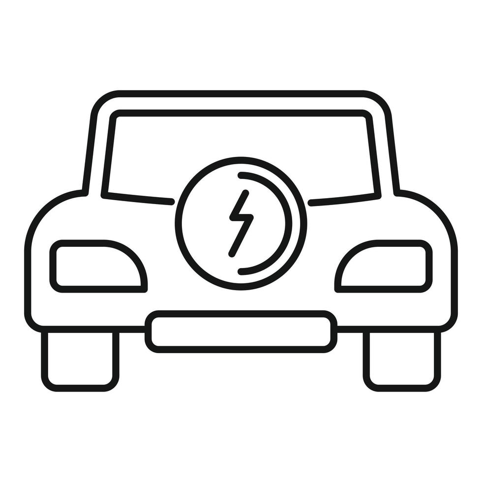 icono de coche híbrido alternativo, estilo de esquema vector