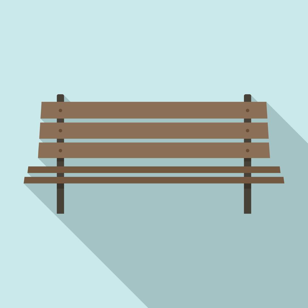 Outdoor bench icon, flat style vector