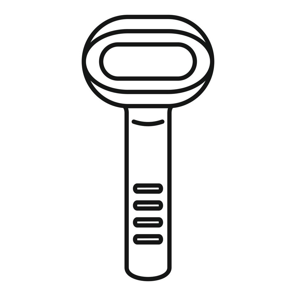 Barcode scanner icon, outline style vector