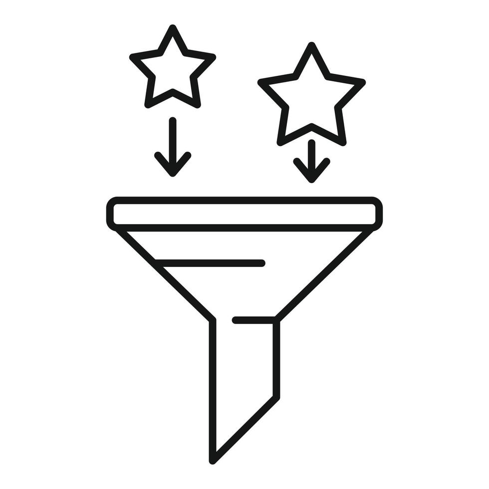 icono de embudo de estrella, estilo de esquema vector