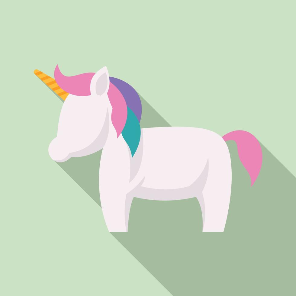 Colorful unicorn icon, flat style vector