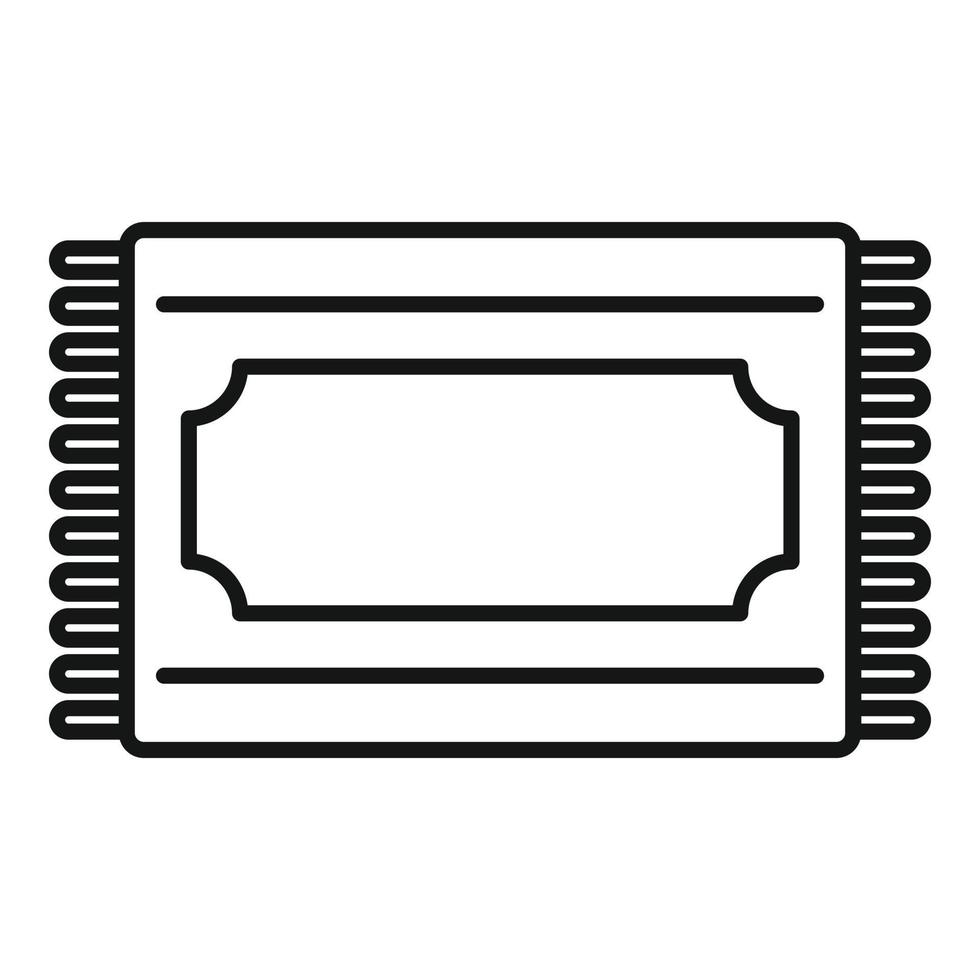 Muslim prayer mat icon, outline style vector