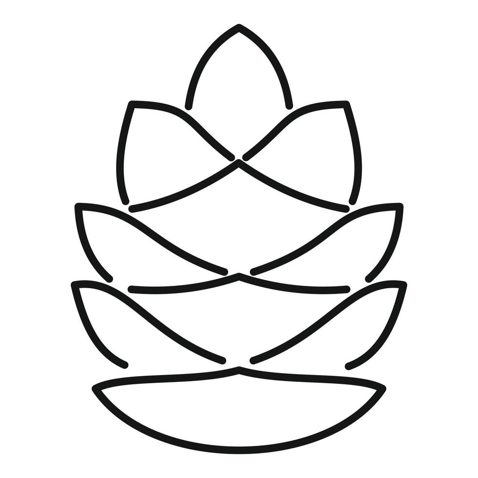 Xmas pine cone icon, outline style vector