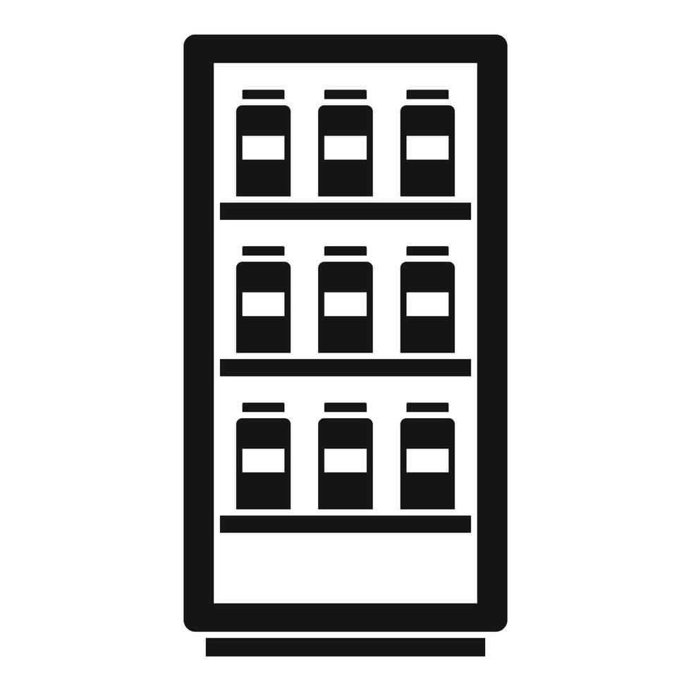 Milk fridge icon, simple style vector