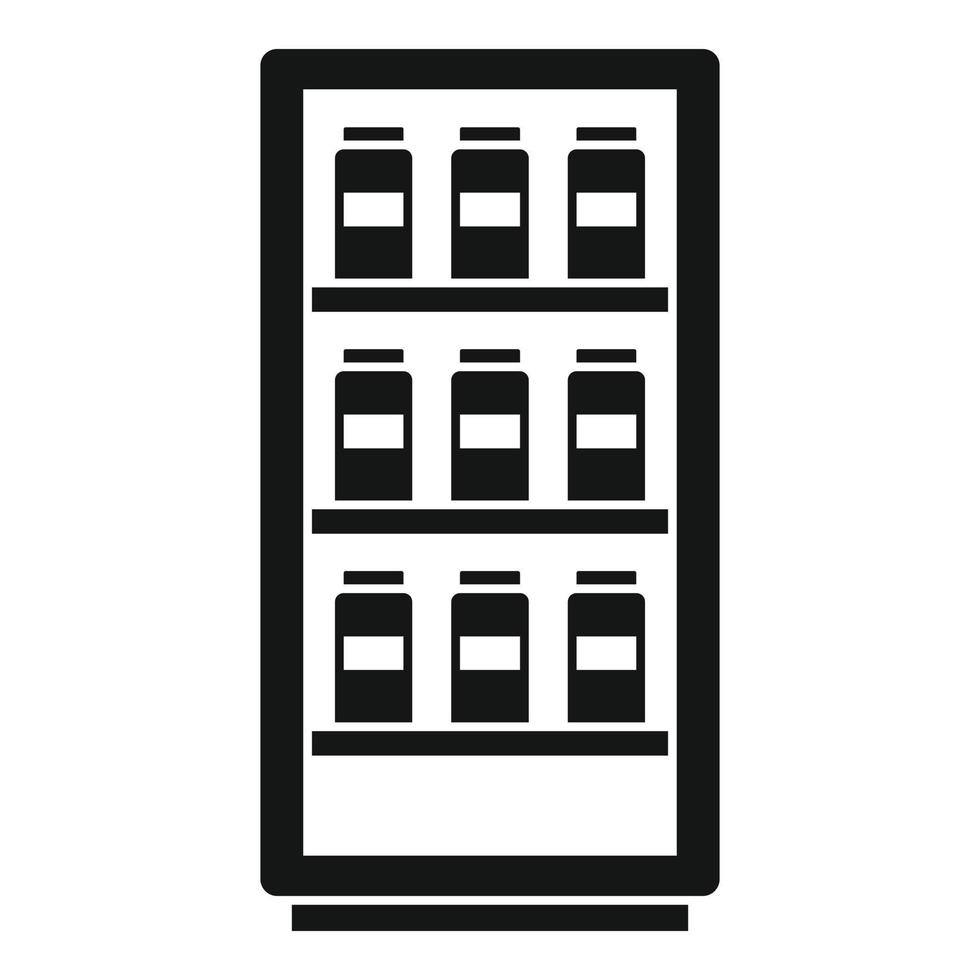 Milk fridge icon, simple style vector