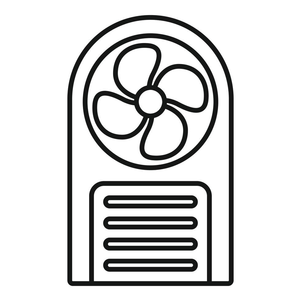 icono de la puerta del ventilador de refrigeración, estilo de contorno vector