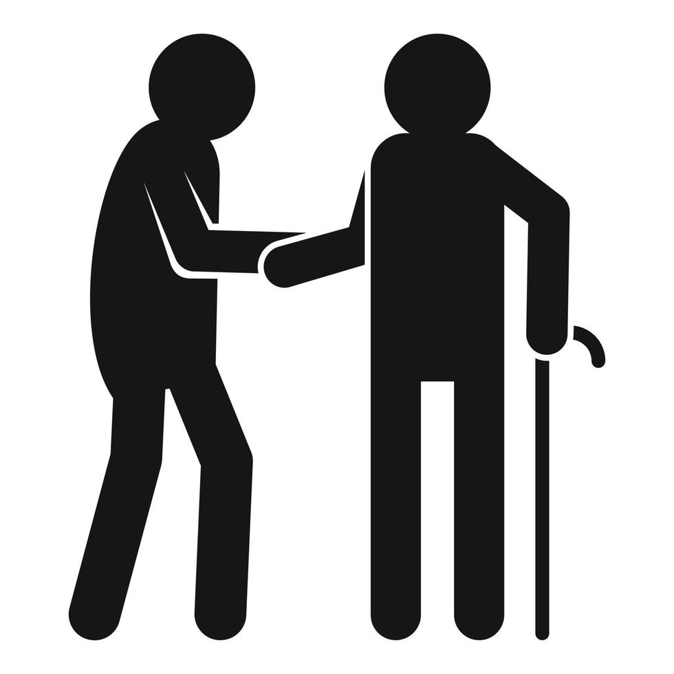 Caregiver volunteer icon, simple style vector