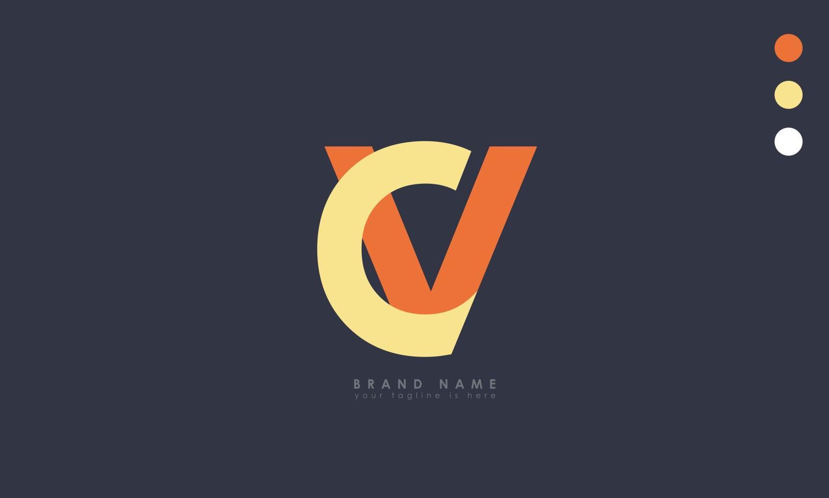 Alphabet letters Initials Monogram logo CV, VC, C and V vector