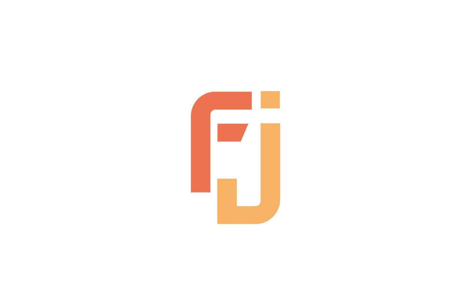 Alphabet letters Initials Monogram logo FJ, JF, F and J vector