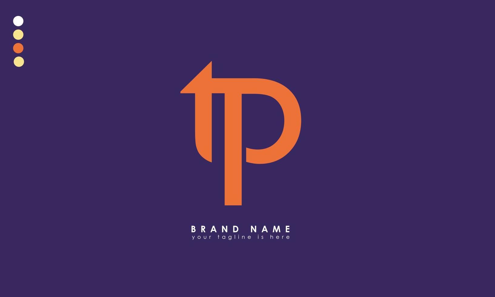 Alphabet letters Initials Monogram logo TP, PT, T and P vector