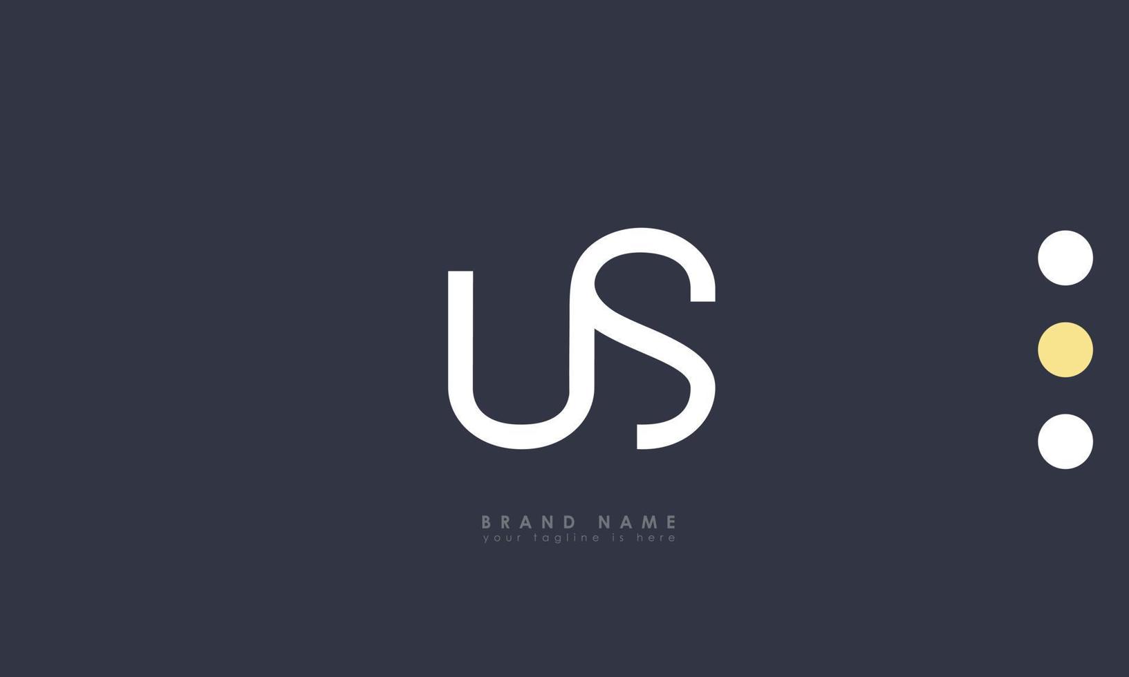 Alphabet letters Initials Monogram logo US, SU, U and S vector