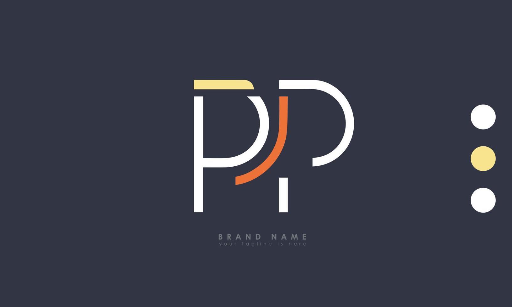 Alphabet letters Initials Monogram logo PP vector