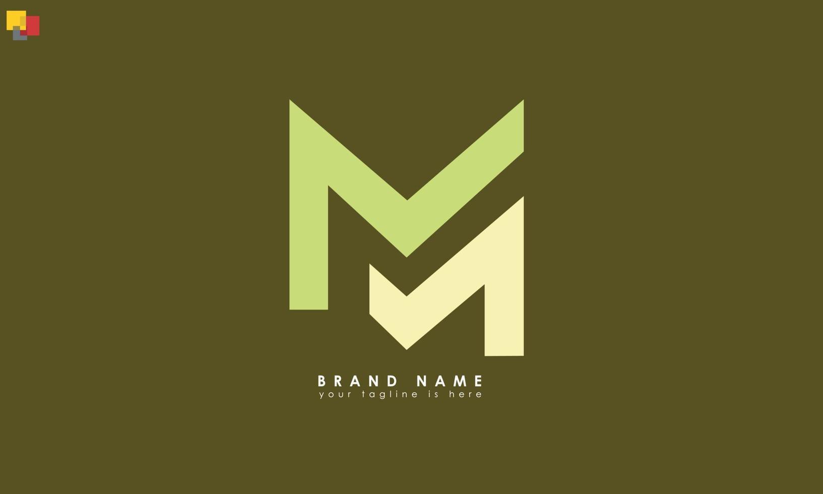 Letter mm wedding monogram logo design Royalty Free Vector