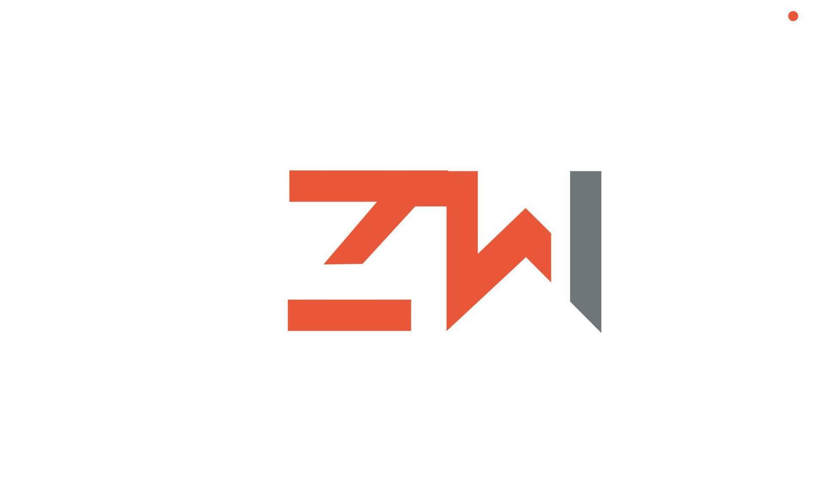 Alphabet letters Initials Monogram logo ZW, WZ, Z and W vector
