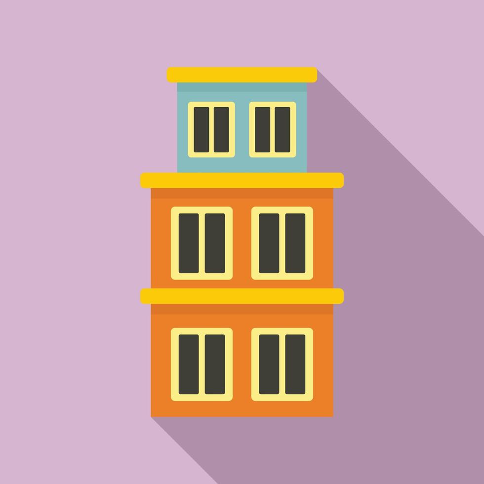 Brazil building icon, flat style vector