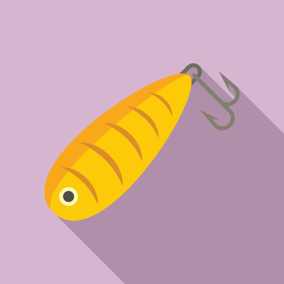 Fish bait jig icon, flat style vector