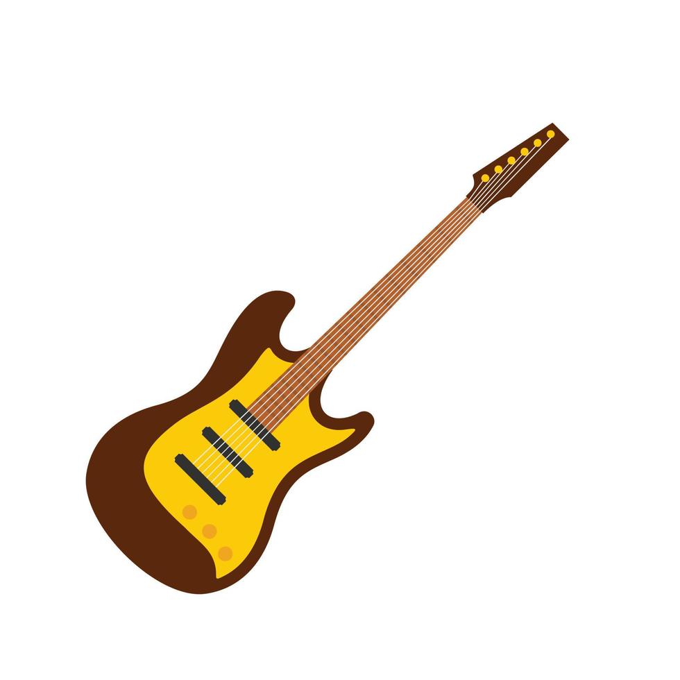 Play guitar icon, flat style vector