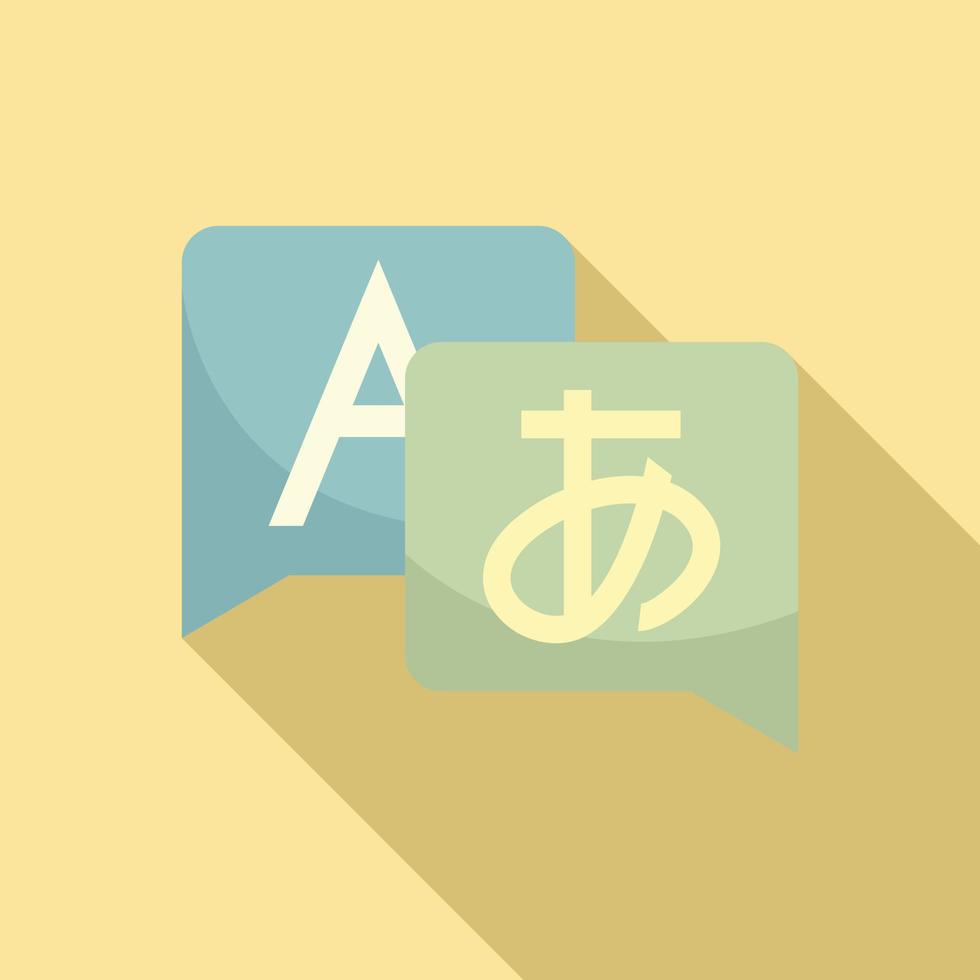 Life skills translate chat icon, flat style vector