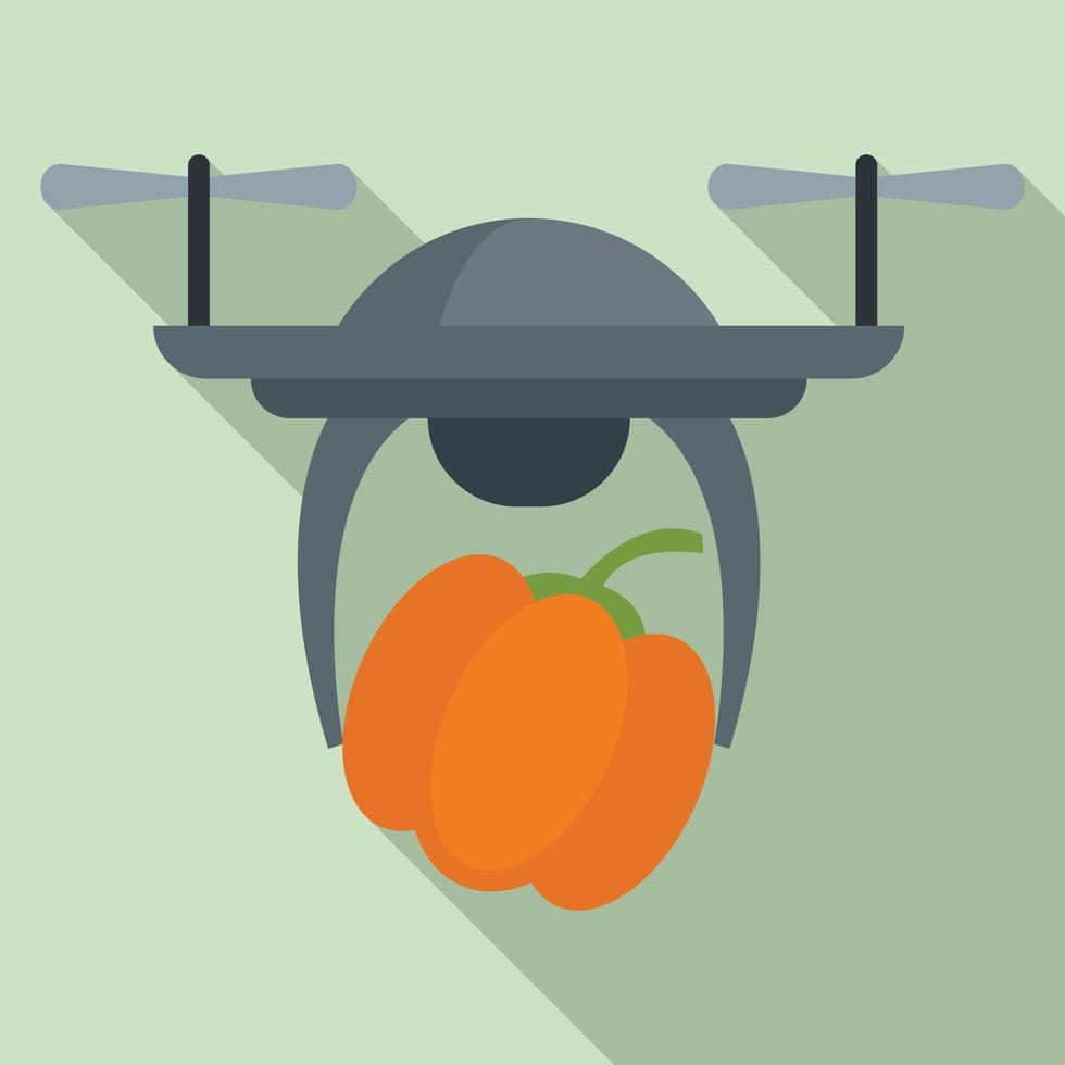 Farming drone icon, flat style vector