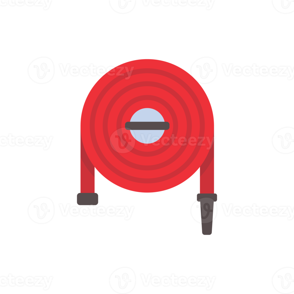 tuyau d'incendie. le tuyau en caoutchouc rouge est utilisé pour éteindre le feu. png