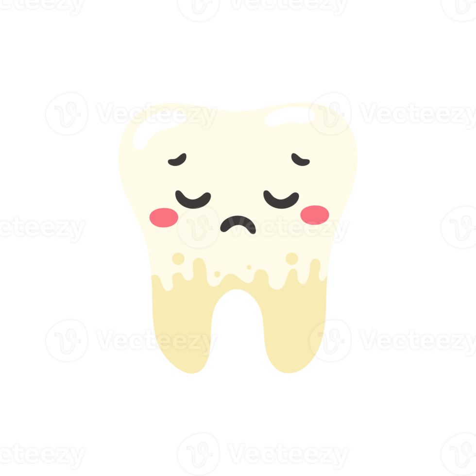 dibujos animados de dientes y encías dentro de la boca están contentos con el problema de la caries dental. hay placa en los dientes. png