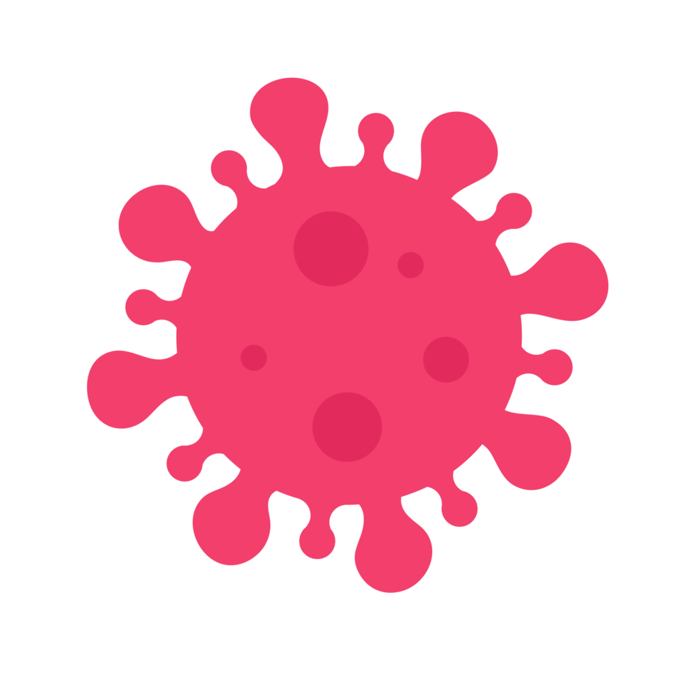 Covid-19-Symbolviren, die durch Husten oder Niesen verbreitet werden, einfaches flaches Design png