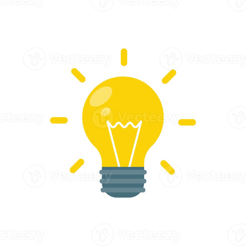 Light bulb icon. Light bulb ideas and creativity. Analytical Thinking for Innovation Processing png