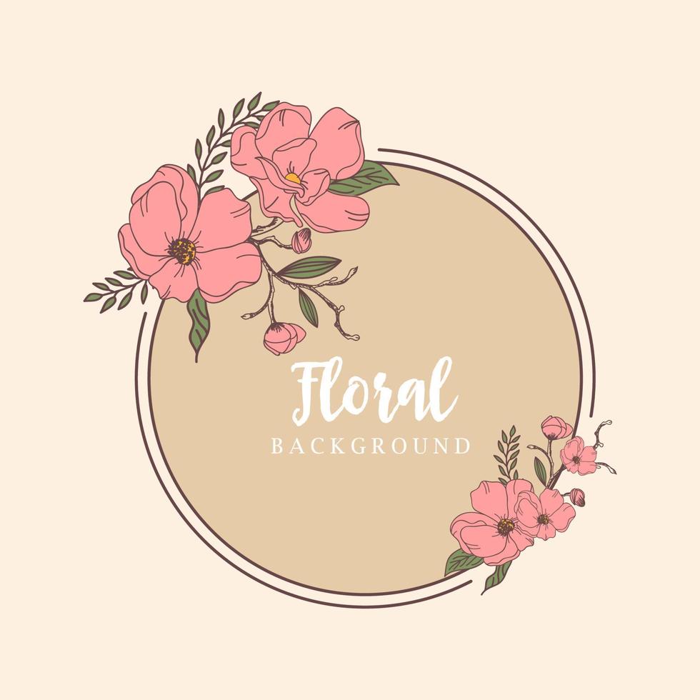 Beauty flora botanical label background vector