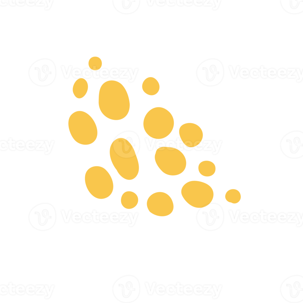 handgetekende groep gouden stippen voor de minimalistische stijldecoratie van de wenskaart png