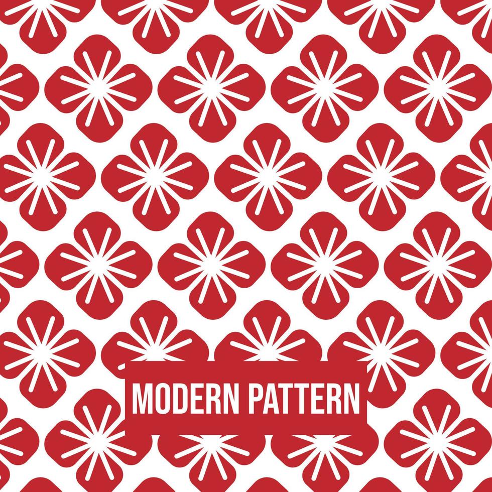 Abstract geometric pattern with flowers pattern seamless vector background. Red and White texture can be used in cover design, book design, poster, cd cover, flyer, website backgrounds or ads