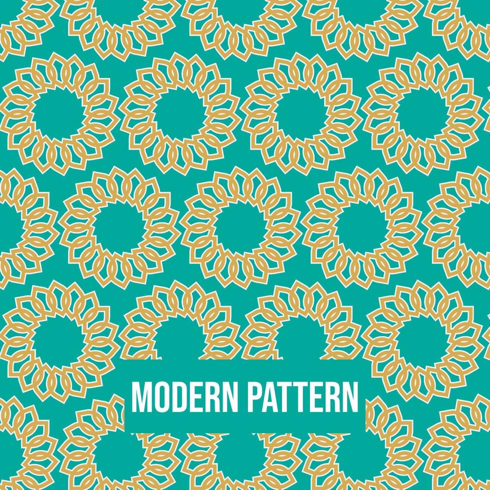 Abstract geometric pattern with flowers ramadhan pattern seamless vector background. Green and Yellow texture can be used in cover design, book design, poster cover, flyer, website backgrounds or ads
